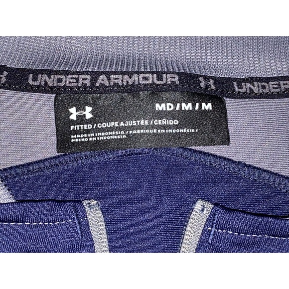 UNDER ARMOUR Womens Medium Challenger II Blue Gray Fitted Track Jacket Full Zip - Picture 9 of 9
